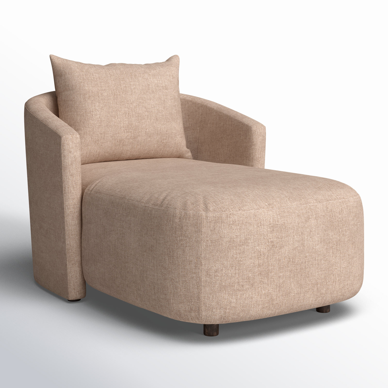 Mirage Upholstered Chaise Lounge, Alcala Fawn 70% Polyester/20% Viscose/10% Flax
