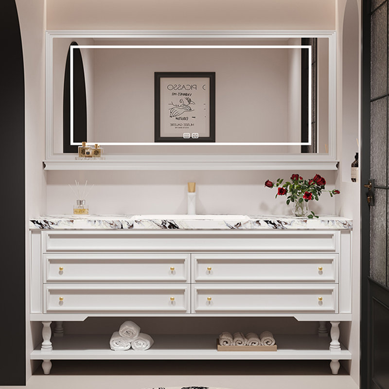 French retro floor-standing bathroom cabinet, 55"