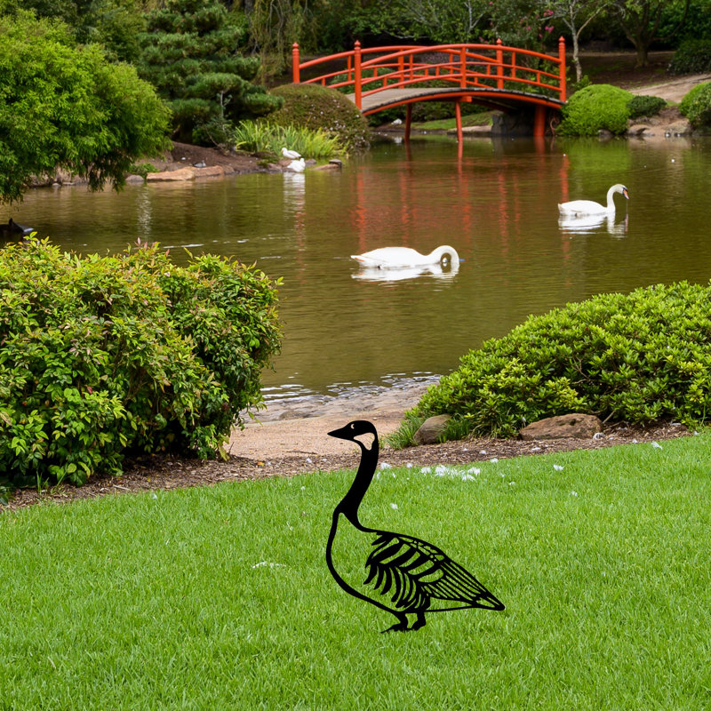 Elegant Decorative Garden Object, Black Metal, 23.6 x 14.6 inches | 100% Metal Construction, Thickness: 0.06 inches | Lightweight at 0.97 lbs, No Assembly Required | Perfect for Outdoor Décor & Landscaping