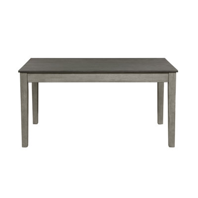 Table de salle à manger grise en métal brossé 1 pièce avec 2 tiroirs cachés