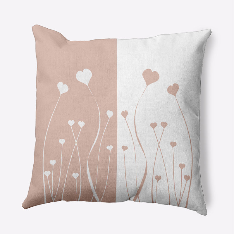 Coussin décoratif floral intérieur / extérieur en polyester, H 20 po x l 20 po, Carré