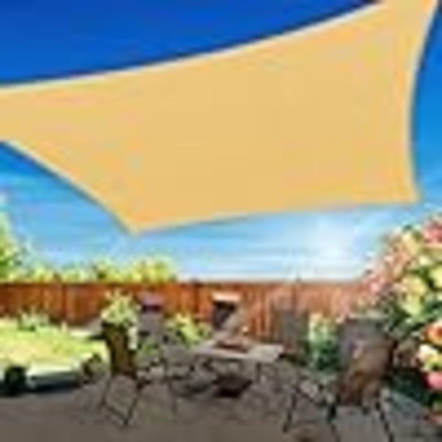 Sun Shade Sail, UV Protection Outdoor Shade, Curved Tear Resistant Heavy Duty Sun Shade For Patio Garden, Backyard, Deck, Car Port, Playground