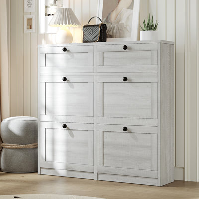 Armoire de rangement pour chaussures 24 paires avec 2 tiroirs