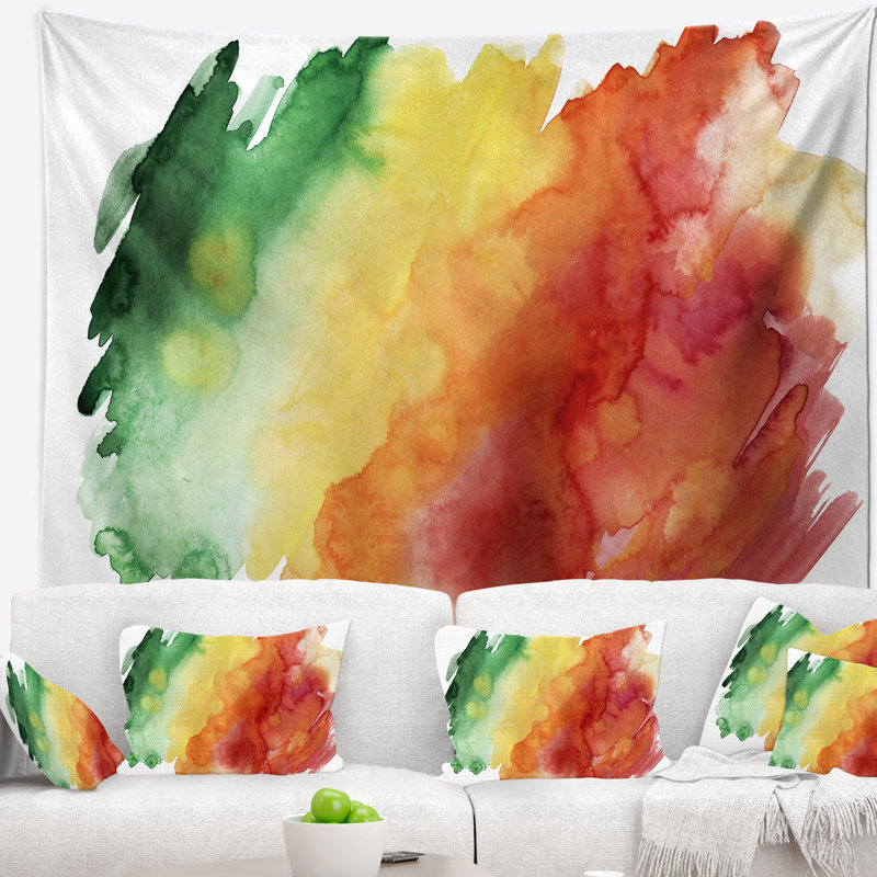 Tapisserie d'explosion de couleur abstraite, H 68 po x l 80 po