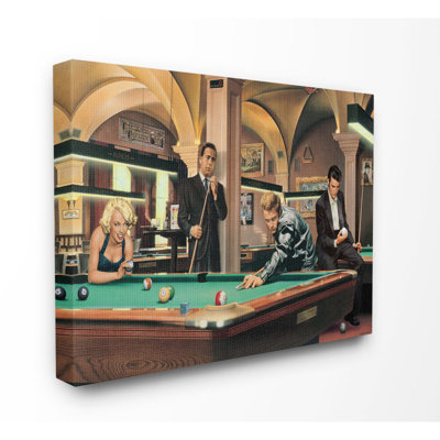 " Pool Game Vintage Hollywood Movie Star Classic Illustration " Graphic Art Print