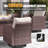 Lark Manor™ 10 Pieces Patio Furniture Set with Swivel Chairs, Rattan Wicker Rocking Glide Chairs with 44" Propane Gas Fire Pit Table Conversation Set-455631186