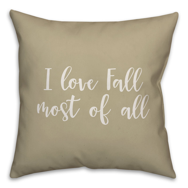  Coussin décoratif «I Love Fall Most of All», Beige, Coussin décoratif