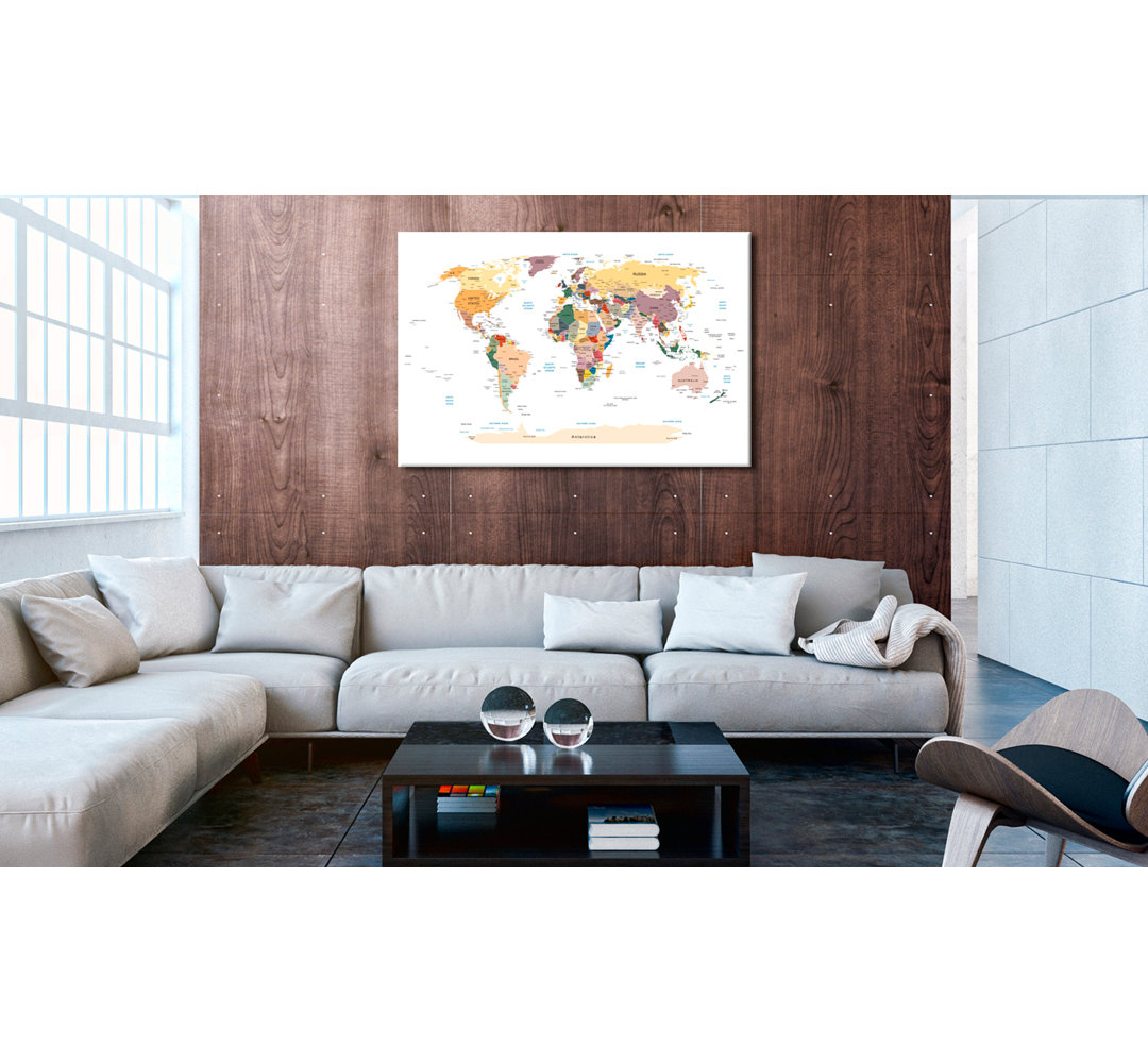 Leinwandbild World Map: Travel Around the World