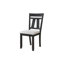 2 chaises de salle à manger de style transitionnel, bord rembourré couleur blé anthracite, en bois avec pieds carrés, 2 pièces, poteaux