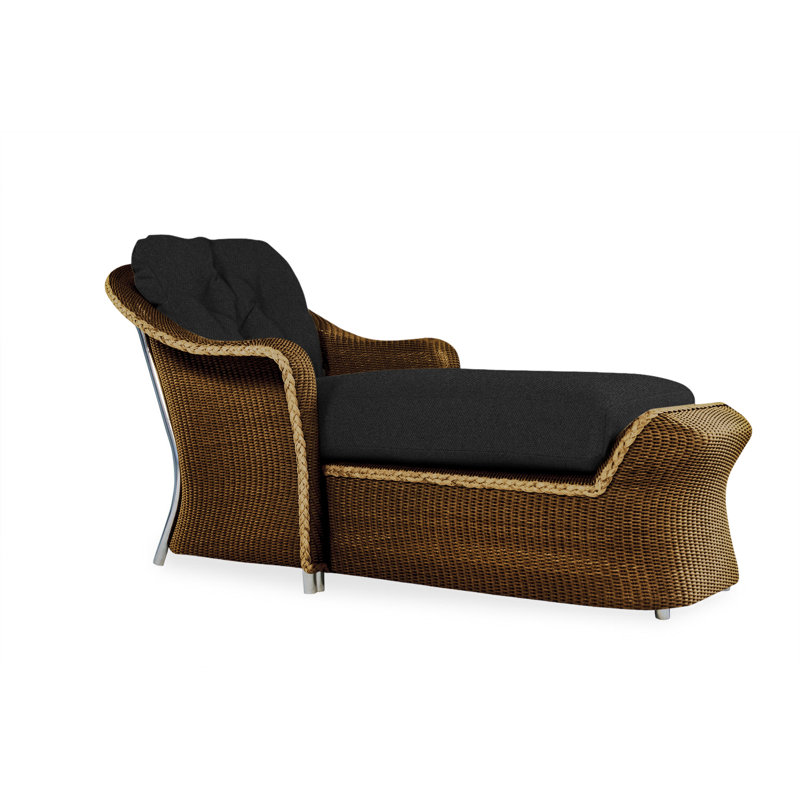 Reflections Outdoor Chaise Lounge, Canvas Black Sunbrella® Canvas, Bark