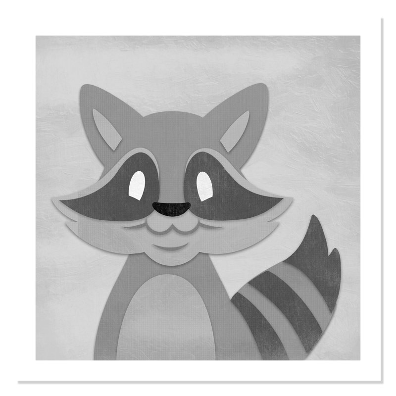 Impression sur papier Cheery Racoon, H 36 po x l 36 po x P 1 po, Papier