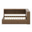 Structure de lit d'angle double en bois avec tablettes de rangement et 2 portes coulissantes, structure de lit d'angle double avec 2 tiroirs, lumières DEL et station de charge-797183606