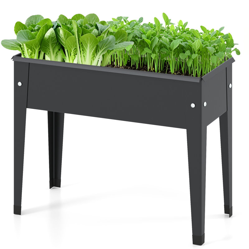 Lit de jardin surélevé Topbuy avec pieds en métal et jardin en pot