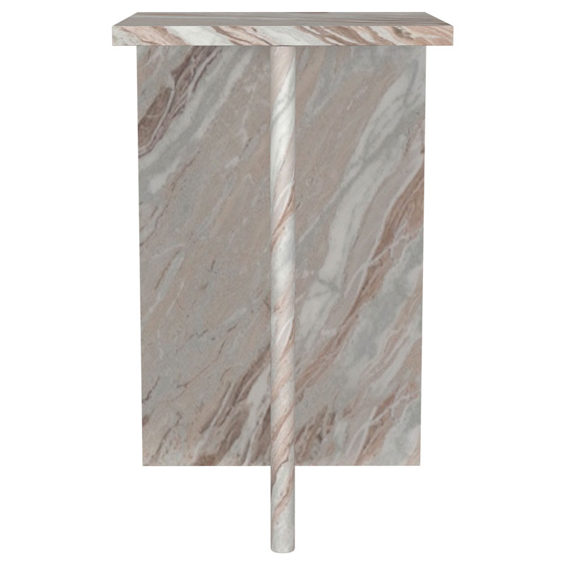 Table d'appoint Kimbolton Hassett Finition raffinée - Marbre véritable Elowen - gris