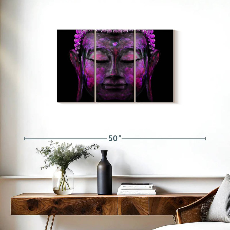 Adella Purple Buddha, 20" H x 33" W