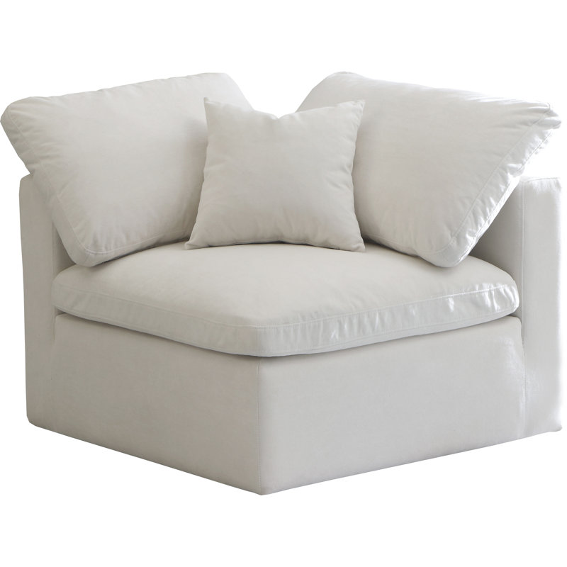 Ativa Velvet Accent Chair, Cream Velvet
