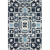 Parson Gray Wool Geometric Area Rug in Blue