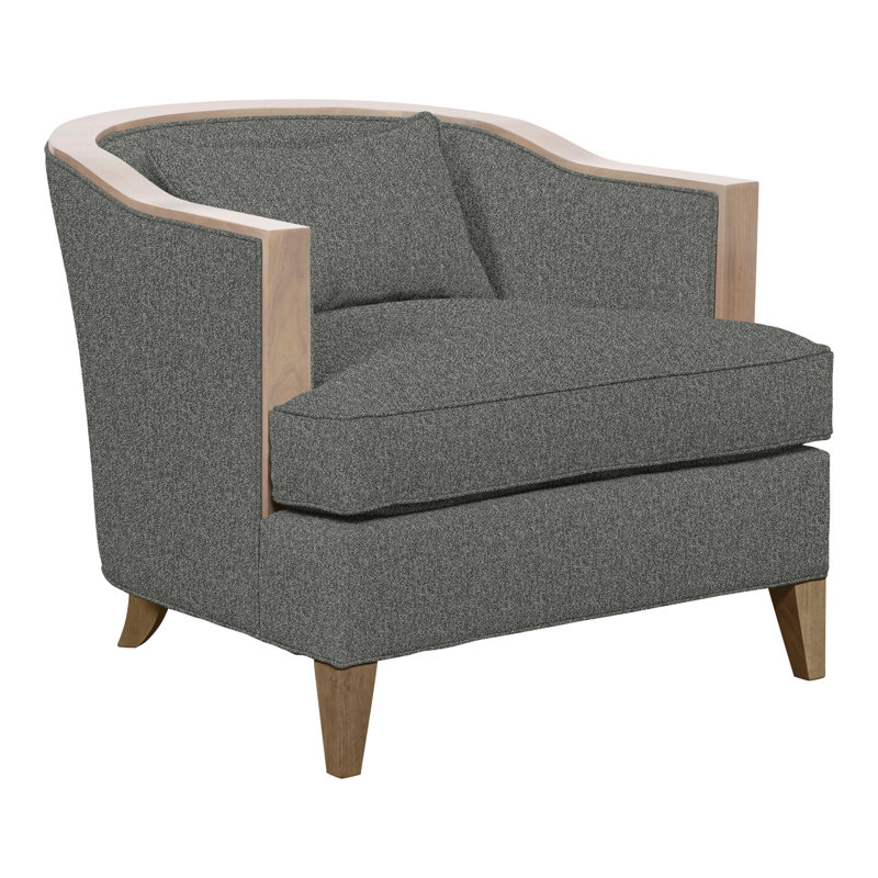 Thom Filicia Home Upholstered Barrel Chair, Hampton, Ian Pewter Polyester