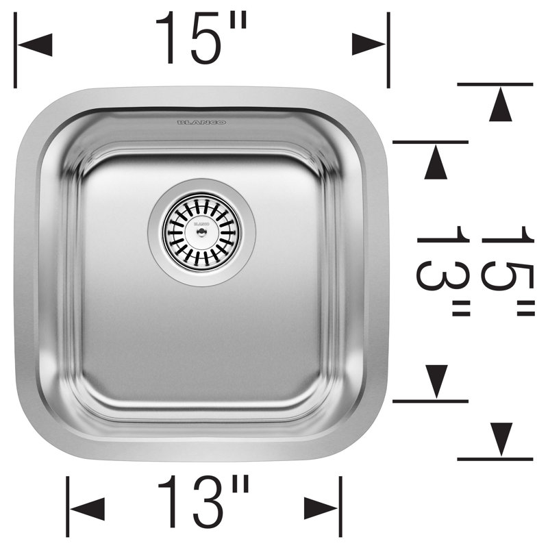 Stellar 15" Undermount Stainless Steel Bar Sink