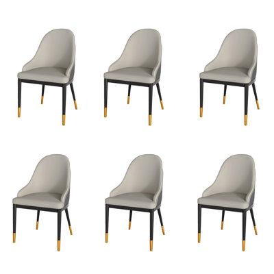 Modern Leather Upholstered Side Chair, Dining Chairs With Iron Frame For Kitchen, Bar, Living Room