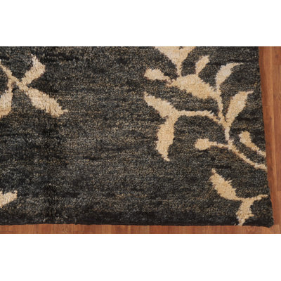 Tapis noir imprimé nature 7 x 7