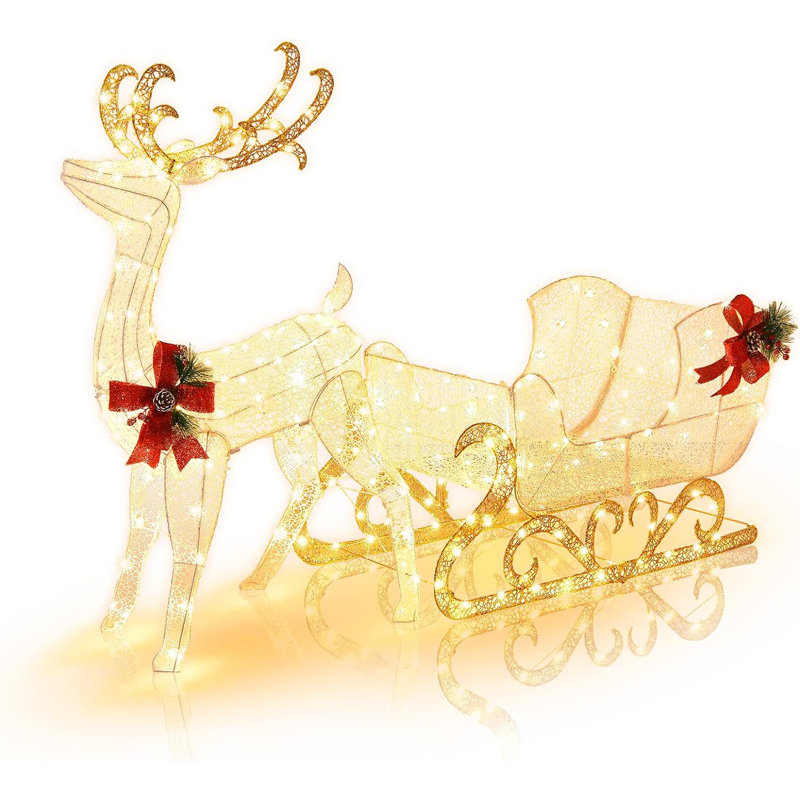 Présentoir de Noël avec renne et traîneau du Père Noël Beckville