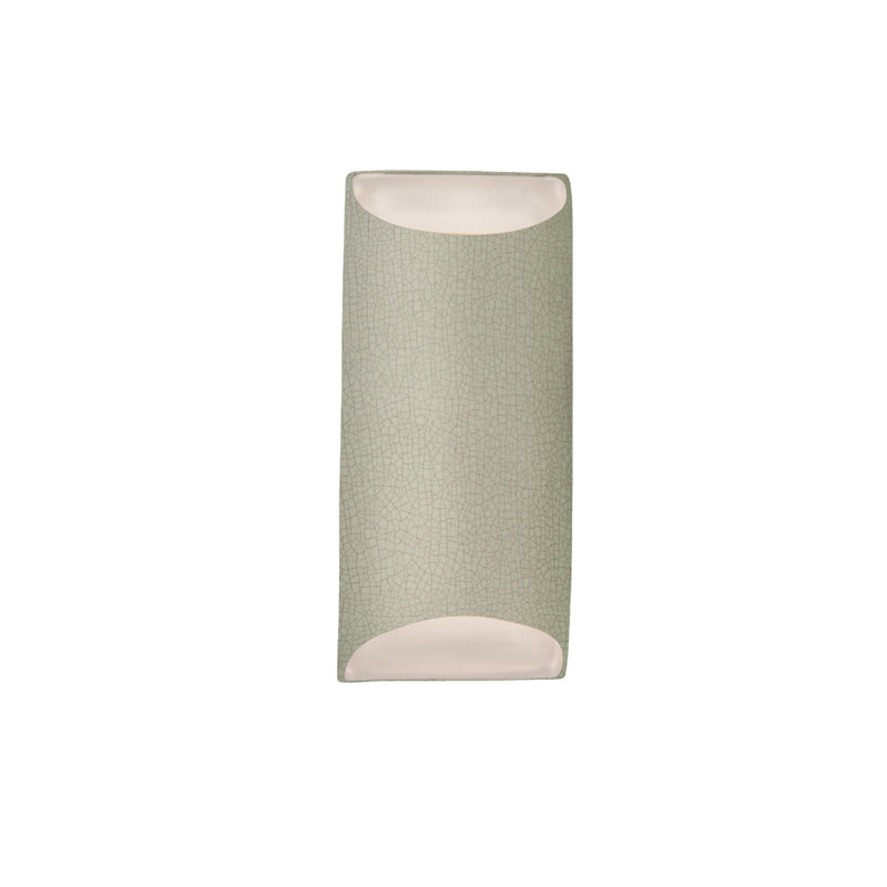 Applique murale en céramique Azem, H 13,75 po x l 7 po x P 4 po, DEL (intégrée), Craquelure vert céladon