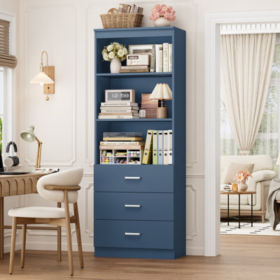 Kahler 70.9'' H x 23.6'' W Standard Bookcase with 3 Drawers