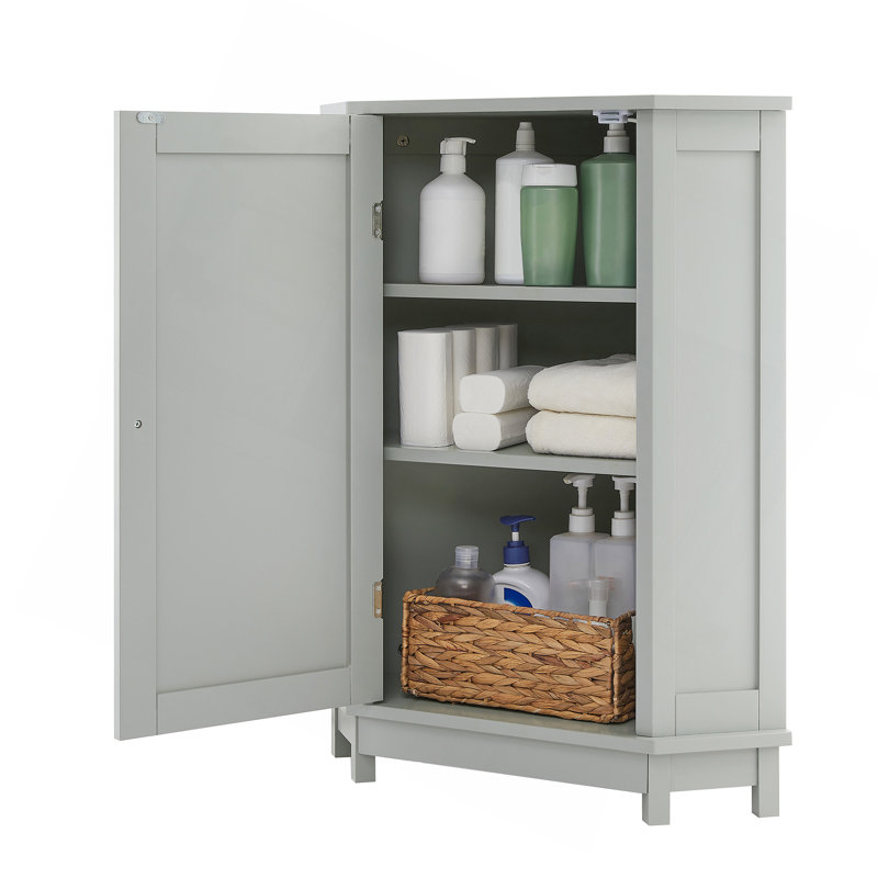 Armoire de salle de bain Armoire de rangement de coin triangulaire avec tablette ajustable, Gris