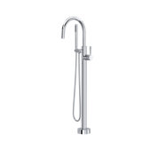 Knurled Single Hole Floor Mount Tub Filler Trim
