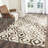 Bryauna Hand Tufted Wool/Cotton Geometric Rug in Ivory/Chocolate-445772856