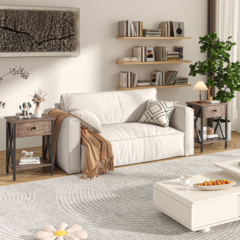 Demmer End Table with Storage, Gray