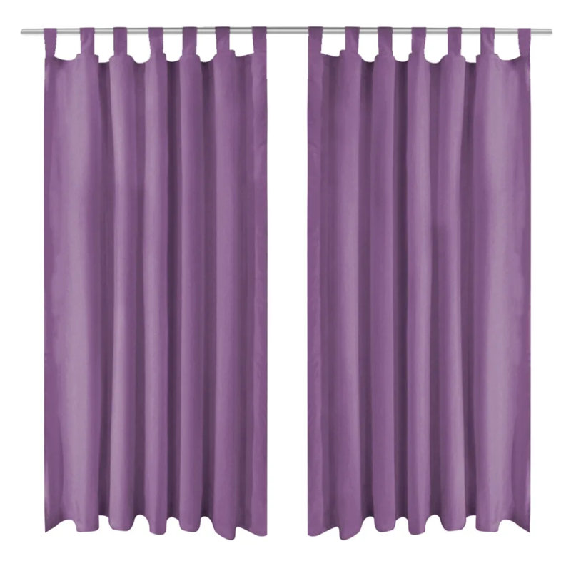 Bachar Semi Sheer Curtain Pair, 140cm Width x 225cm Drop, Lilac