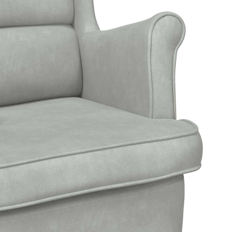 Jelez Upholstered Armchair, Light Gray Polyester