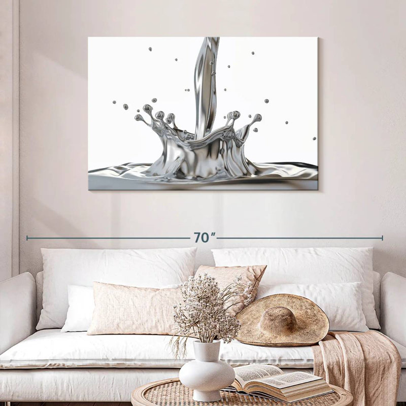 Avery Liquid Silver Splash, 30" H x 45" W