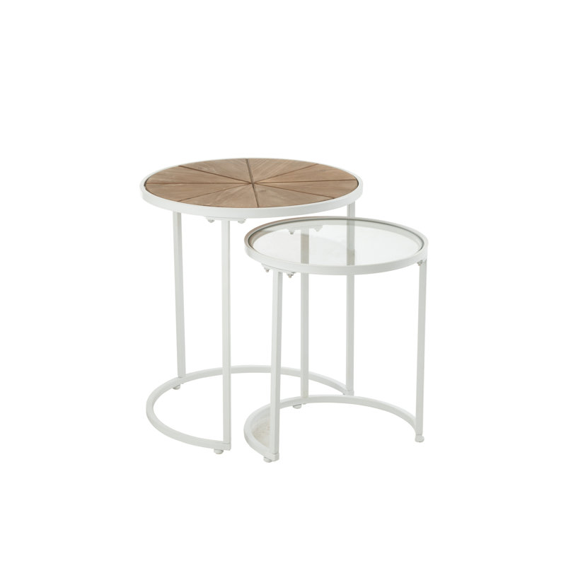 Beby Glass Top C Table Nesting Tables