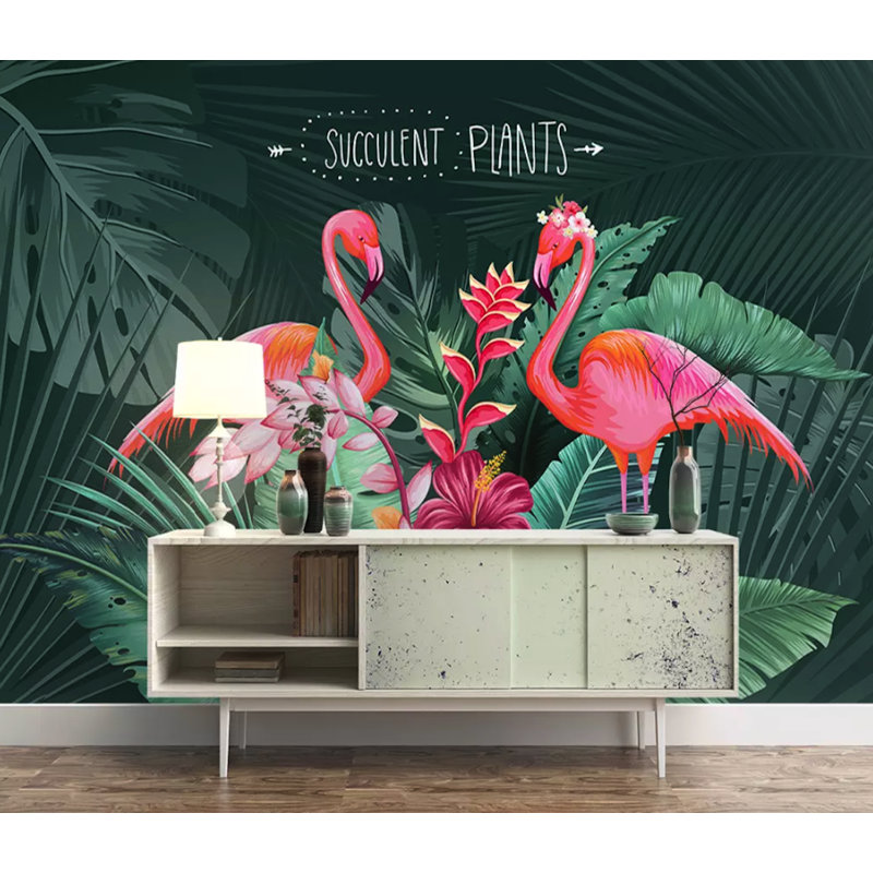 Papier peint texturé amovible Flamingo Mirabilis, l 55 po x L 35 po
