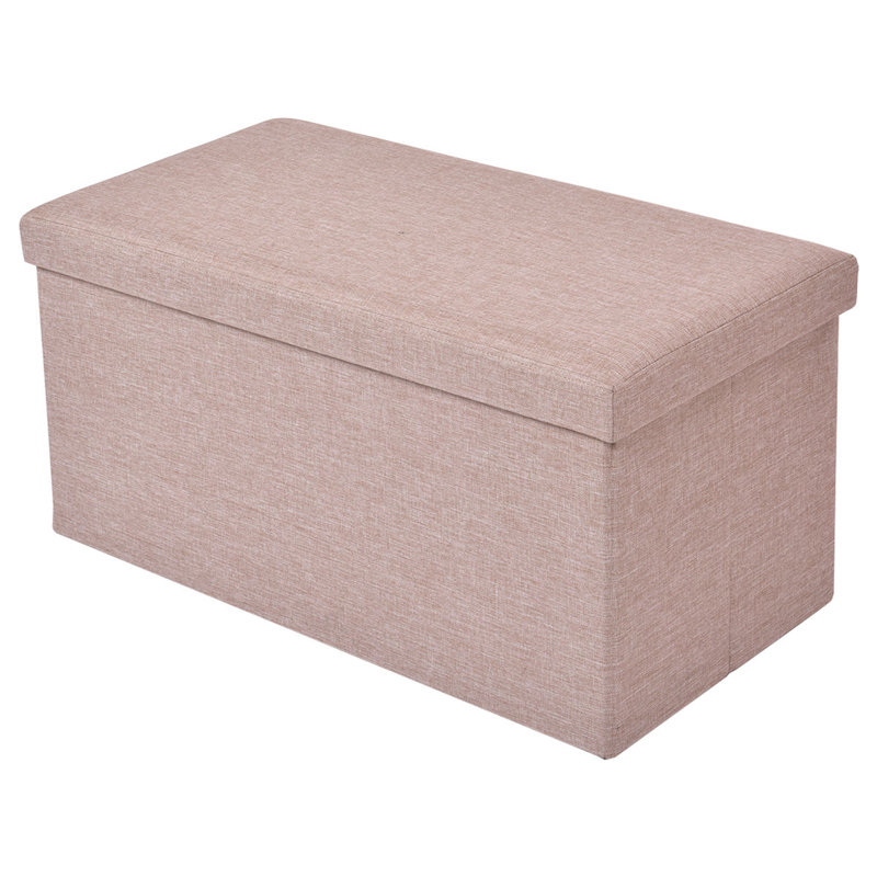 Repose-pieds rectangulaire avec rangement 29,9 po Stringfield, Beige