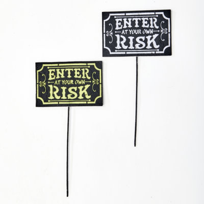 Ensemble de 4 affiches 12 "Entrée à vos risques et périls d'Halloween"