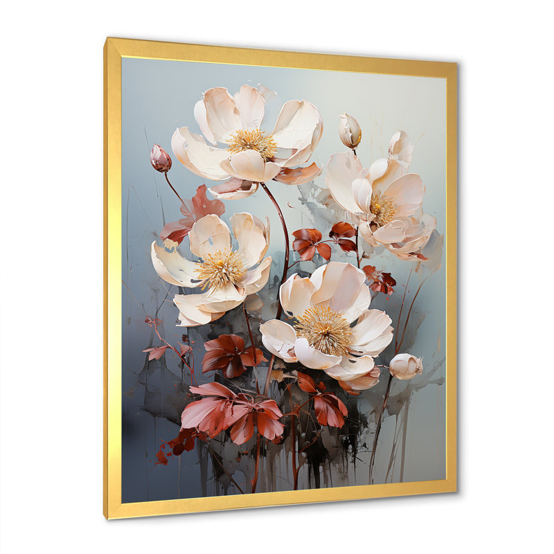 «Affulent Bouquet Of Lotus I» sur toile, H 44 po x l 34 po x P 1,5 po, Cadre doré simple