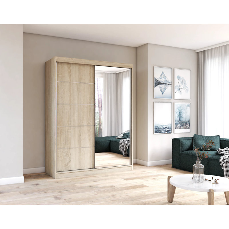 Tefanes 2 Door Laminate Wardrobe, Sonoma Oak/Sonoma Oak