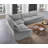 Upholstered Fabric Modular Sectional Sofa With Elegant Curved Design Chaise-333932948-333932949
