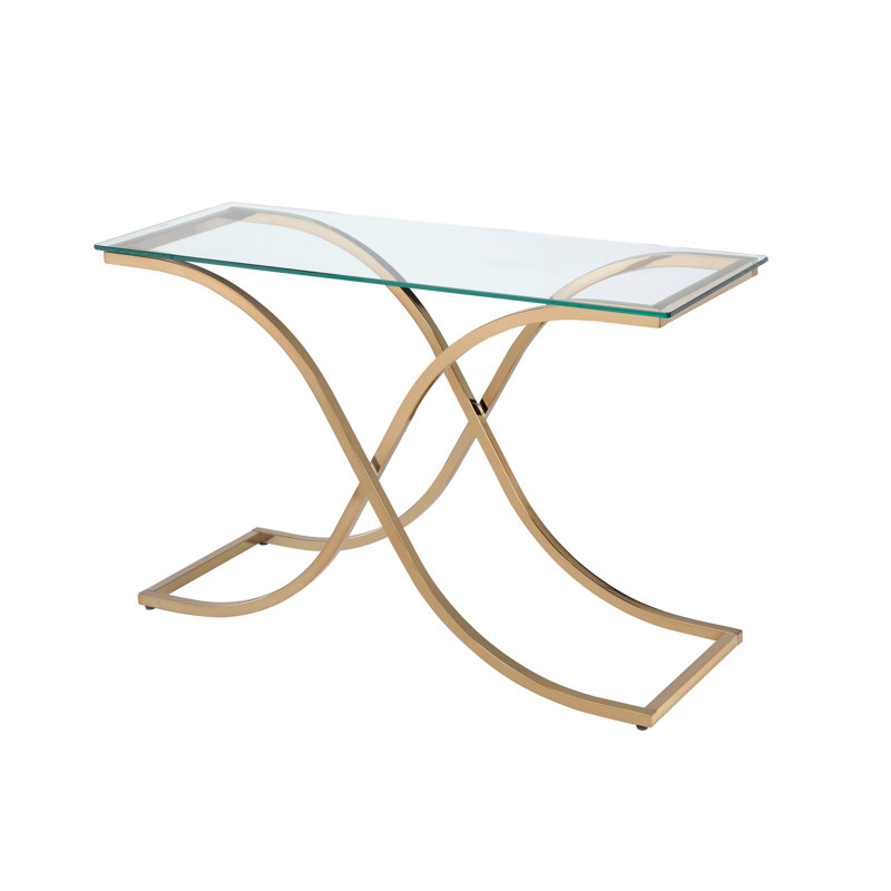 Rosso 48'' Glass Top Console Table