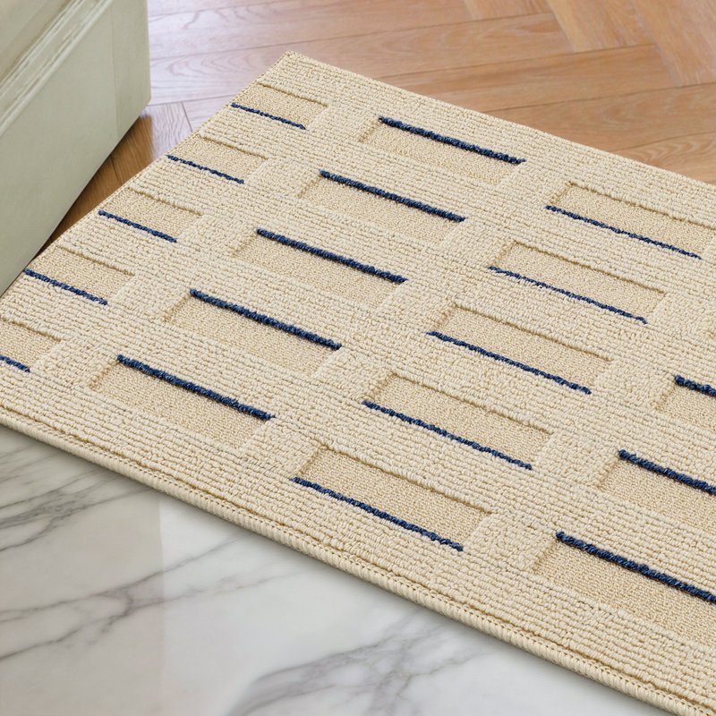 Paillasson intérieur antidérapant lavable à la machine, 24 po x 35 po, Beige