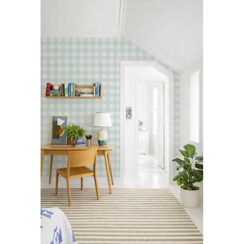 Washed Gingham, Bluebird, Premium Paper