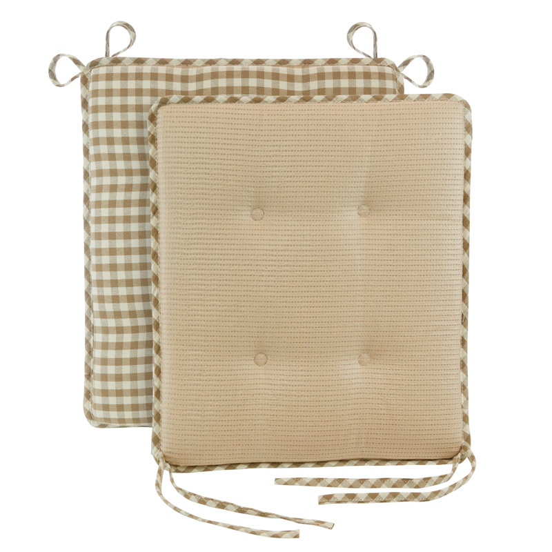 Rocking Chair Cushion Set, Natural Checkered