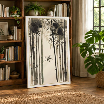 Bamboo Grove Japandi - Wrapped Canvas