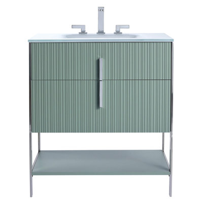 Meuble-lavabo simple avec plateau en verre Millisa