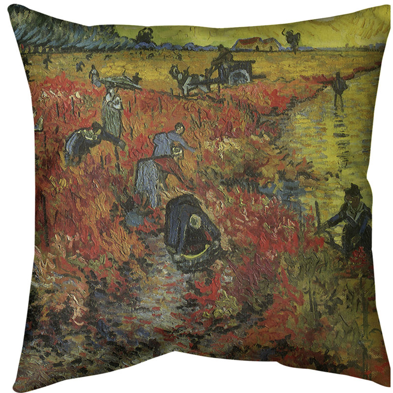 Coussin en vineyard, Jaune, 16 po x 1 po, Polyester sergé