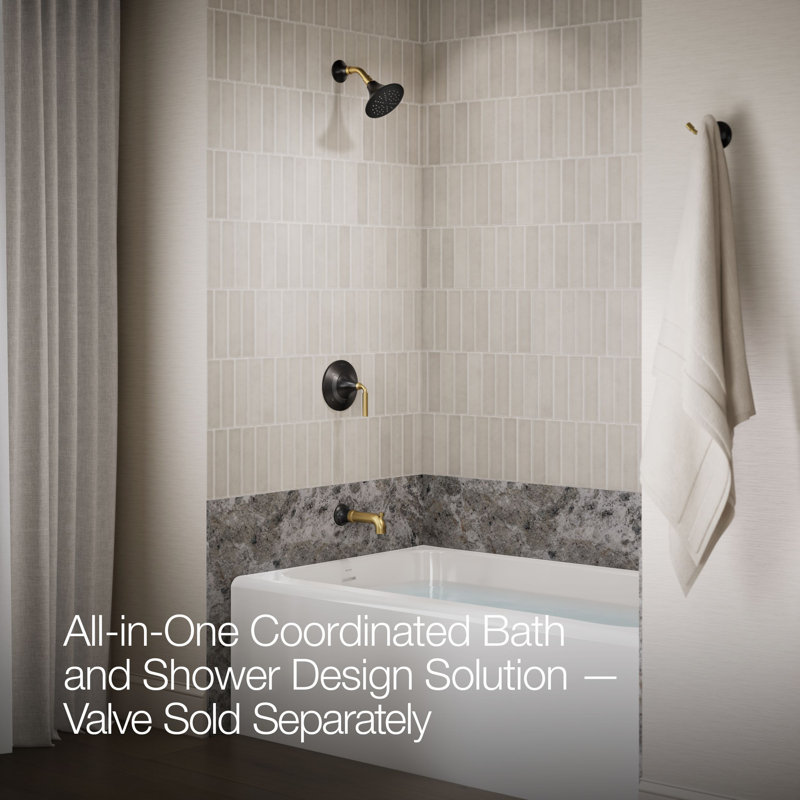 Tone Rite-Temp Pressure-Balancing Bath and Shower Faucet Trim Set 2.5 GPM, Matte Black/Moderne Brass